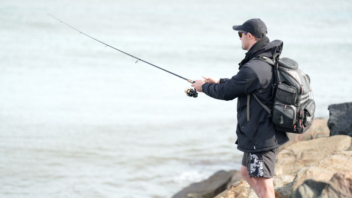 fishing from rocks