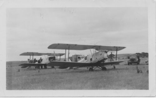 Tiger moth aircraft used for aerial spraying of locust plagues north of Jamestown in the 1950s and 1960s.