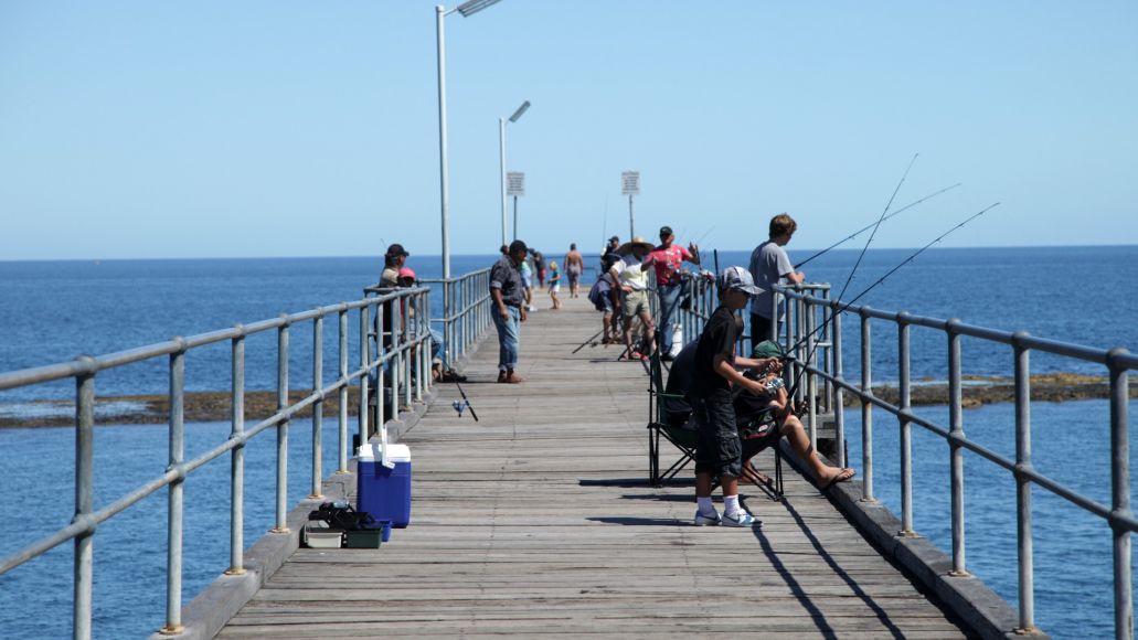 Fishing off Noarlunga jetty
