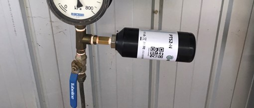 The Farm Tasker pressure monitor installed in the pump-shed at Minnipa AgTech demonstration farm