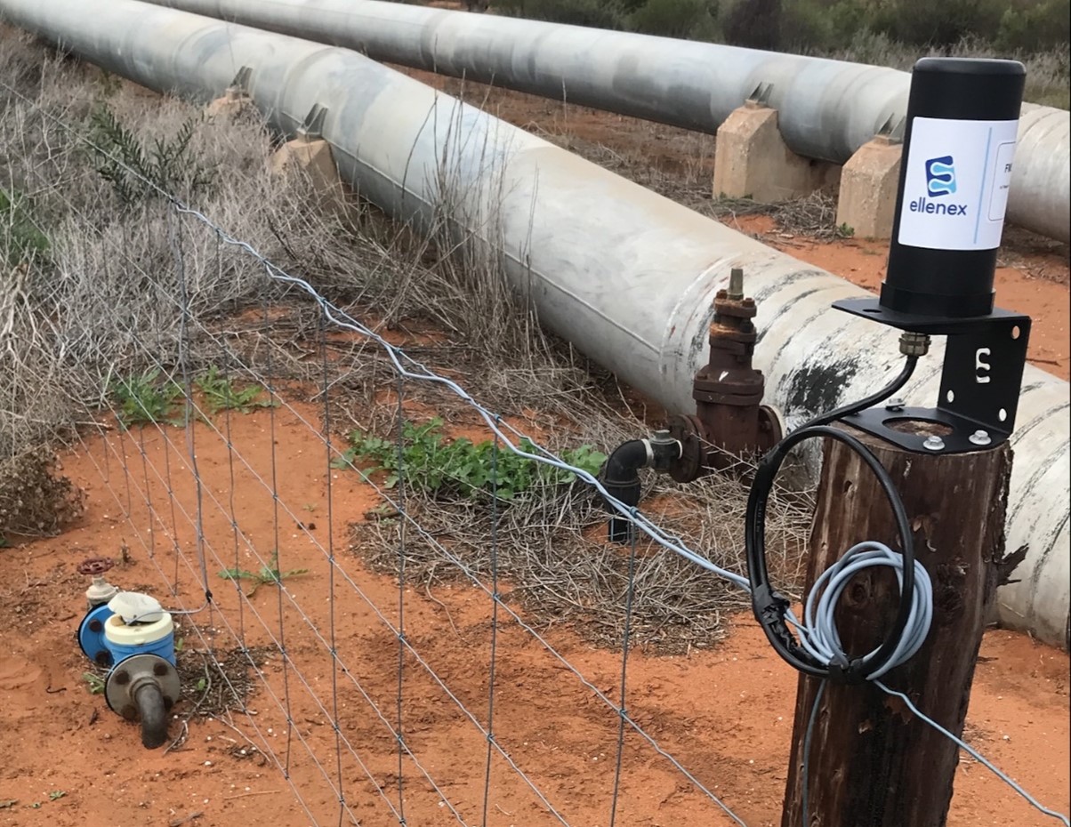 The Farm Tasker water flow monitor installed on the water meter at the Minnipa AgTech demonstration farm