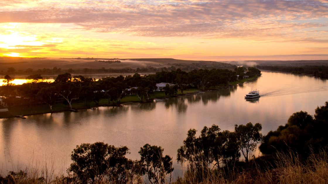 sunset over Murray River