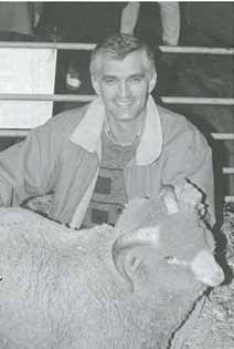 Dr Simon Walker, Senior Research Scientists with one of the Turretfield sheep