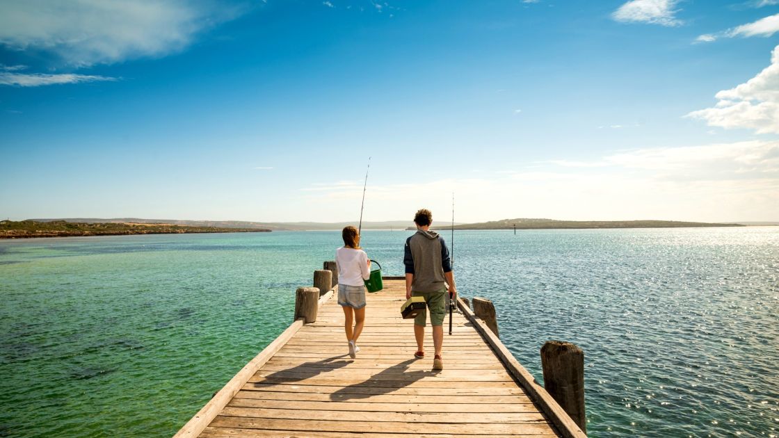 2 People on Jetty located on Eyre Peninsula